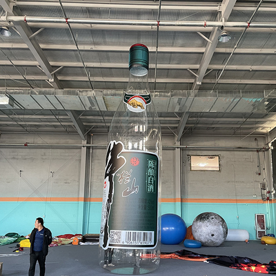 Modelo de botella gigante transparente personalizada para publicidad inflada para promoción