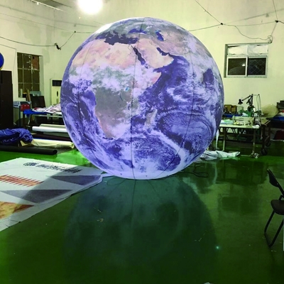 Iluminación atractiva planetas inflables / PVC inflables LED colgando globos de impresión completa para la decoración