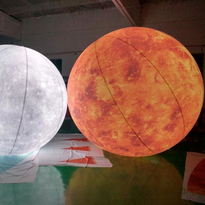 PVC personalizado tamaño nueve decoración del planeta 3 M tierra inflable con LED en el interior para la venta de eventos