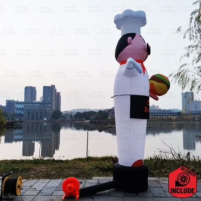 Comida gigante Gran inflables Chef Air Dancer Aire inflable Agitando la mano Muñeco dibujos animados Balón inflable