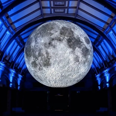 Decoración de publicidad gigante modelo de luna inflable globo lunar inflable grande con luz led