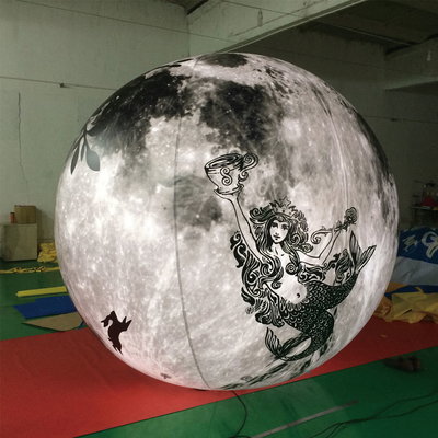 Logotipo personalizado Balón inflables gigantesco vuelo de luz LED de helio Balón de bandera inflables