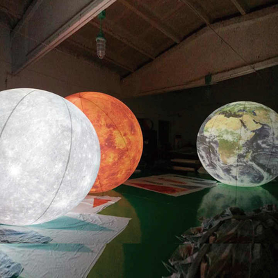 Festa al aire libre de luz LED de decoración gigante de helio PVC globo inflable con impresión de logotipo