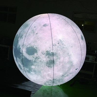 Flashing inflables de helio a prueba de agua led luz luna planeta globo con palos para la fiesta de Navidad decoraciones de eventos