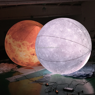 Modelo de luna inflable de publicidad gigante con luz led / globo lunar inflable grande para decoración
