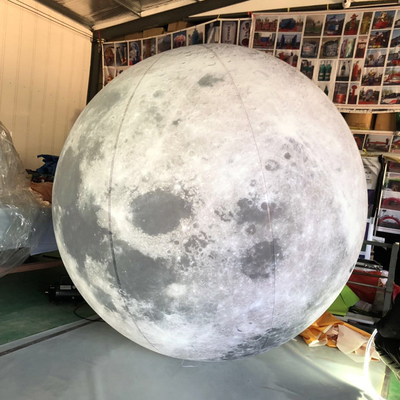 Modelo de luna inflable de publicidad gigante con luz led / globo lunar inflable grande para decoración