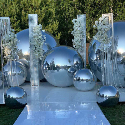Esfera colgante gigante sellada oro plata globo de espejo inflable para la decoración de Navidad Esferas de espejo de plata discoteca