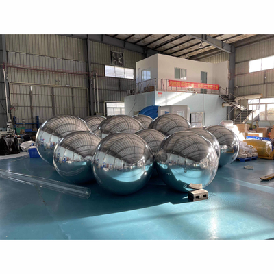 Publicación de las fiestas Decoración de Navidad Reflector Gigante Plata PVC Inflatable Espejo Bola