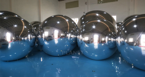 Balones de publicidad inflables para fiestas Balón de espejo inflables redondos Plata
