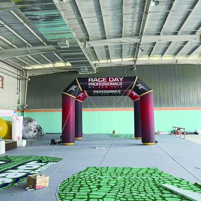 Impresión completa al aire libre a medida Inicio línea final Arco inflable para publicidad