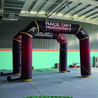 Impresión completa al aire libre a medida Inicio línea final Arco inflable para publicidad