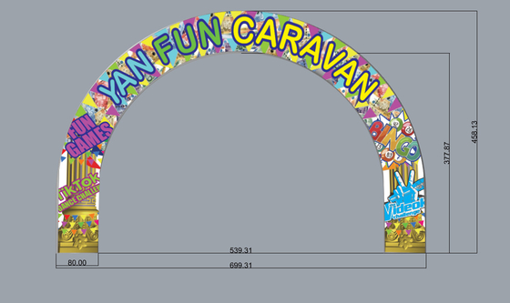 Tianyili fábrica precio mayorista material de PVC aprobado CE soplador tamaño de logotipo personalizado arco inflable