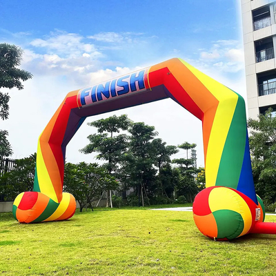 Personalizado Barato Arco Inflable de Cinco Lados Barato Arco Arco Inflable de Arco Rainbow Eventos con Logotipo de Marca