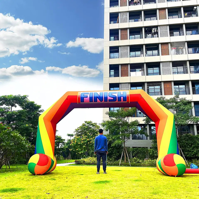 Personalizado Barato Arco Inflable de Cinco Lados Barato Arco Arco Inflable de Arco Rainbow Eventos con Logotipo de Marca