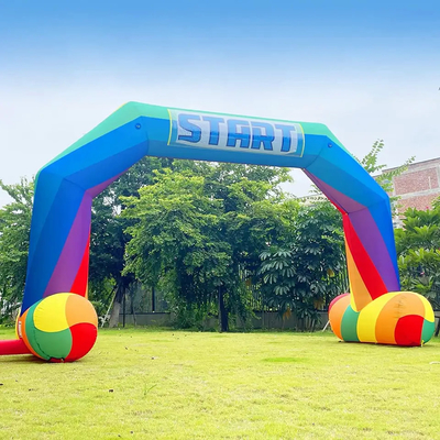Personalizado Barato Arco Inflable de Cinco Lados Barato Arco Arco Inflable de Arco Rainbow Eventos con Logotipo de Marca
