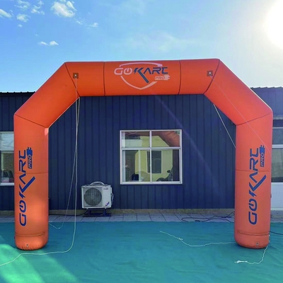Tejido de Oxford Entrada gigante Arco inflable Eventos publicitarios con luz LED