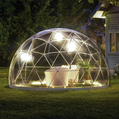 La lona de PVC transparente resistente a la intemperie cubierta jardín iglú invernadero tienda de 360 cúpula