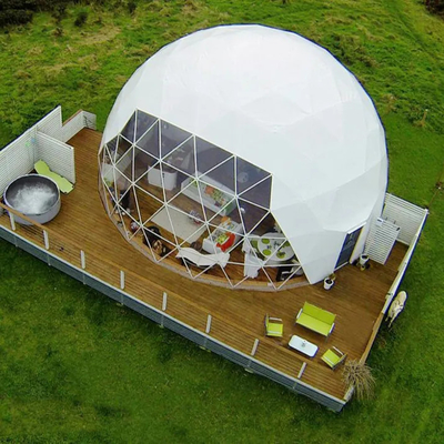 Nuevo diseño al aire libre de lujo de acampada PVC sala de estar glamping cúpula resort tienda de campaña hotel