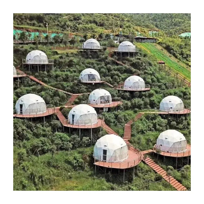 Nuevo diseño al aire libre de lujo de acampada PVC sala de estar glamping cúpula resort tienda de campaña hotel
