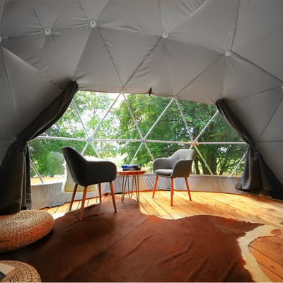Arquitectura de banquetes Pvdf Revestido de tejido Estructura de membrana de tracción Gran cúpula Tienda geodésica con cubierta de PVC blanco