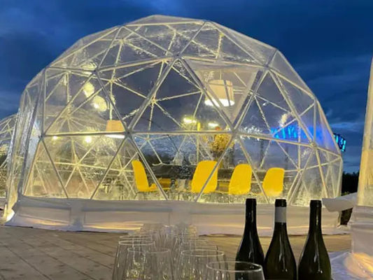 Nuevo diseño 4 a 10 personas 850g de tejido de PVC Glamping Dome Sala de lujo Tiendas de campaña
