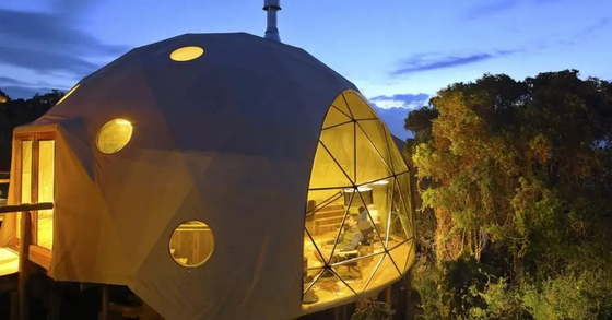 Nuevo diseño 4 a 10 personas 850g de tejido de PVC Glamping Dome Sala de lujo Tiendas de campaña