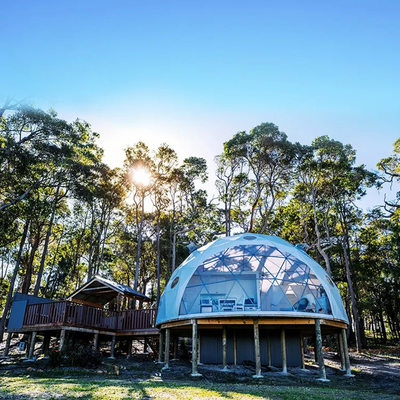 Lujo al aire libre 8m Diámetro techo impermeable safari glamping resort hotel redondo carpa de cúpula geodésica