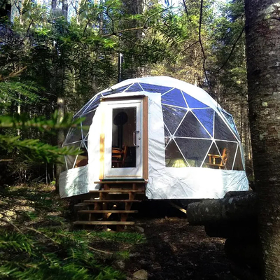 Lujo al aire libre 8m Diámetro techo impermeable safari glamping resort hotel redondo carpa de cúpula geodésica