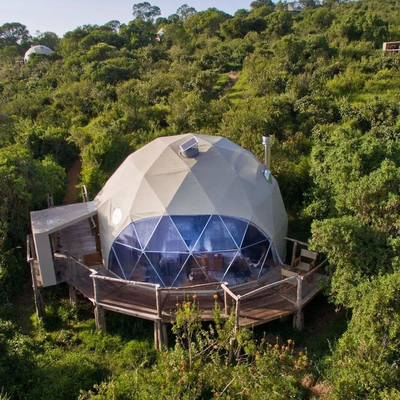 gran lujo al aire libre impermeable glamping 6m geodésico domo tienda hotel