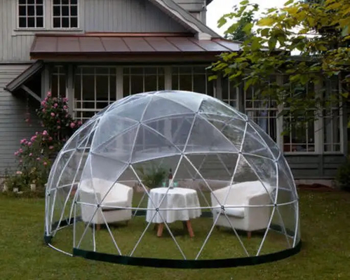 Imagen más grande Añadir a Compare Compartir lujo 6m pvc invierno nieve calentado campamento tienda de campaña de mitad cúpula para el desierto