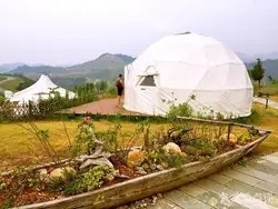 Igloo Glamping Tienda geodésica de cúpula de invierno tela de PVC 2-10 personas viviendo