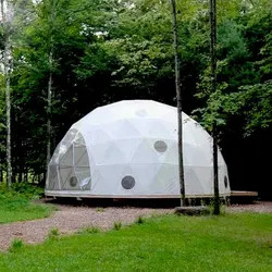 Tienda de campamento con cúpula geodésica de 9 m PVDF de lujo PVC al aire libre