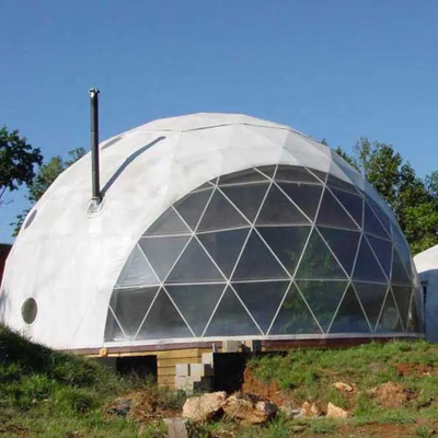 Tienda de campamento con cúpula geodésica de 9 m PVDF de lujo PVC al aire libre