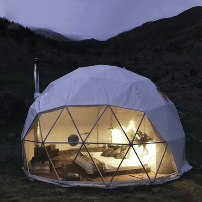 Tienda de campamento con cúpula geodésica de 9 m PVDF de lujo PVC al aire libre