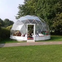 Logotipo personalizado Lujo Cúpula geodésica Tienda de glamping Inodoro exterior