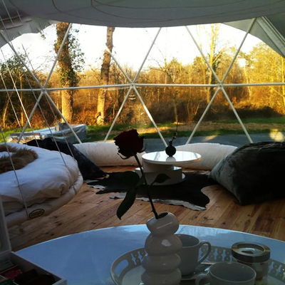 Lujo Decoración de carpa de cúpula inflable Transparente Tienda de cúpula de vidrio caliente