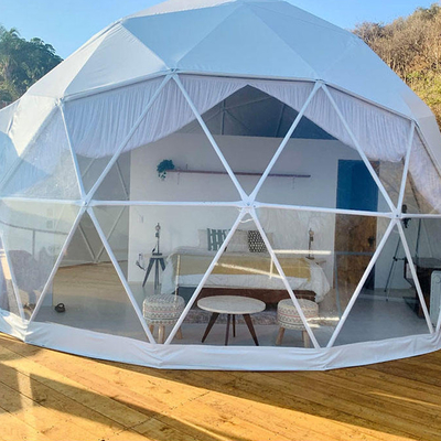 Decoración de hoteles carpa de cúpula redonda inflable prefabricada geodésica