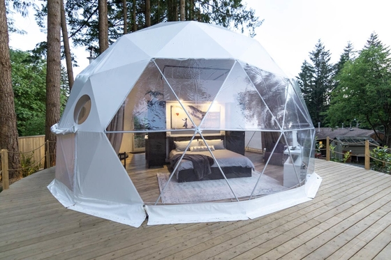 Decoración de hoteles carpa de cúpula redonda inflable prefabricada geodésica
