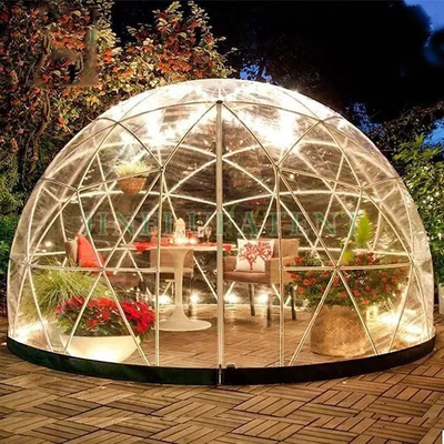 Logotipo personalizado 2.9m Cúpula de iglú Tienda PVC transparente para casa de jardín
