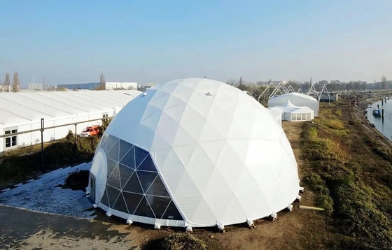 Hotel comercial tienda de campaña con cúpula inflable circo 100 metros cuadrados para eventos