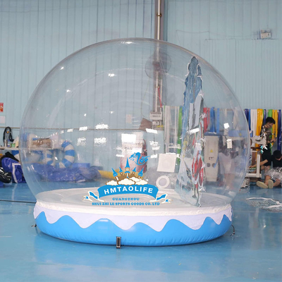 Casa de burbujas inflable azul con salto de PVC transparente para fiesta al aire libre