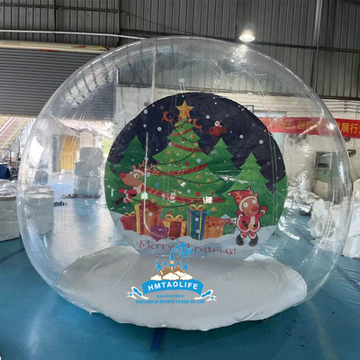 Casa de burbujas inflable azul con salto de PVC transparente para fiesta al aire libre