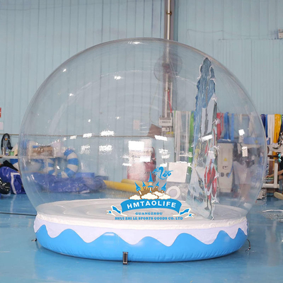 Casa de burbujas inflable azul con salto de PVC transparente para fiesta al aire libre