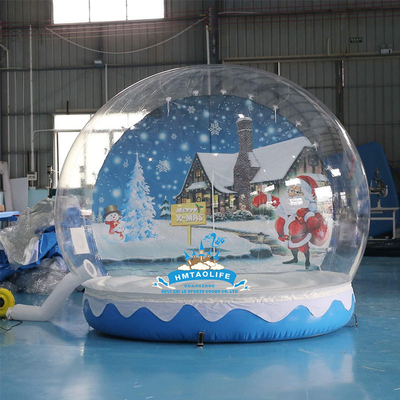 Casa de burbujas inflable azul con salto de PVC transparente para fiesta al aire libre