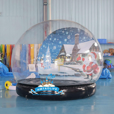 Casa de burbujas inflable azul con salto de PVC transparente para fiesta al aire libre