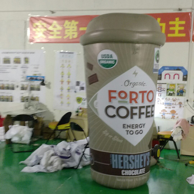 personalizado Gigante para la publicidad taza de café inflable para eventos de promoción personajes de mascotas