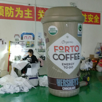 personalizado Gigante para la publicidad taza de café inflable para eventos de promoción personajes de mascotas