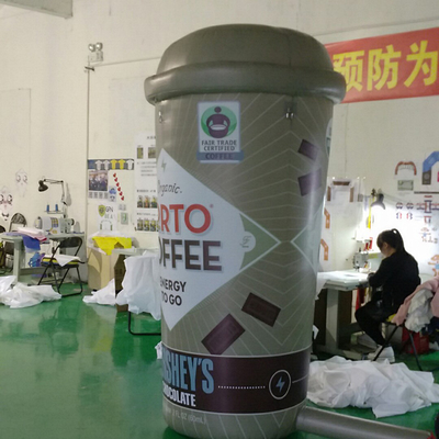 personalizado Gigante para la publicidad taza de café inflable para eventos de promoción personajes de mascotas