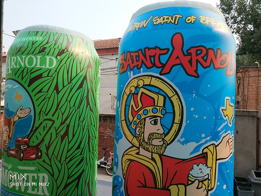 Jugo de cerveza gigante personalizado Publicidad botella inflada con tapa de cremallera para eventos promocionales personajes de mascotas