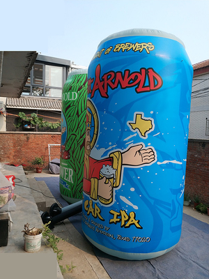 Jugo de cerveza gigante personalizado Publicidad botella inflada con tapa de cremallera para eventos promocionales personajes de mascotas